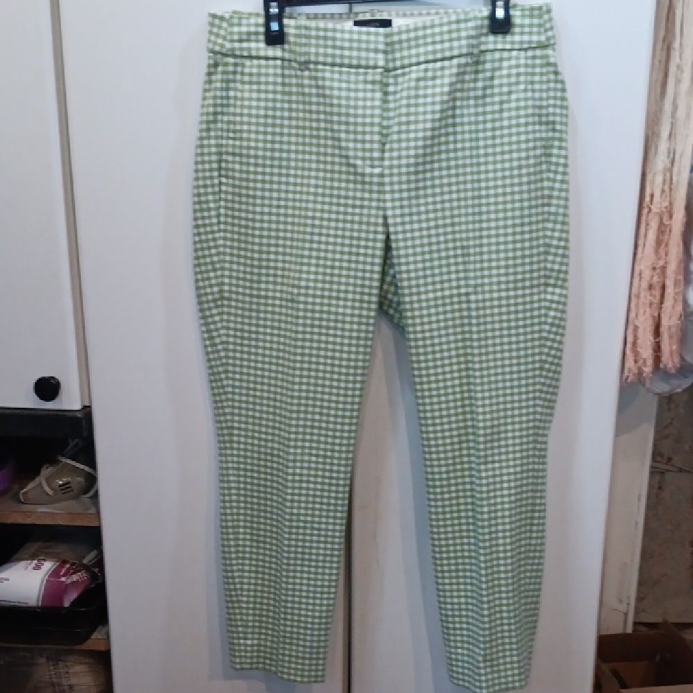 J. Crew Green Checkered Ankle Pants - Picture 5 of 11